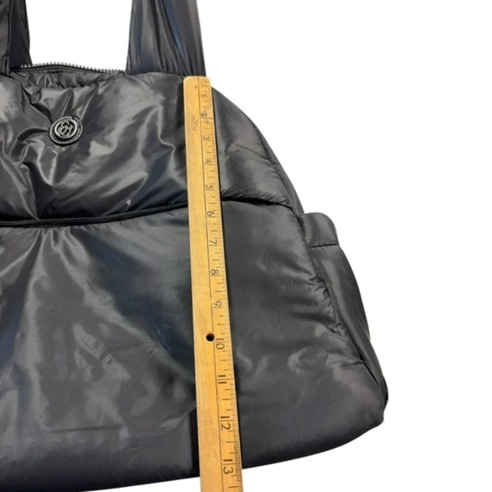 Joan‎ & David Black Puffer Tote Bag Quilted Carryall Travel Handbag Nylon